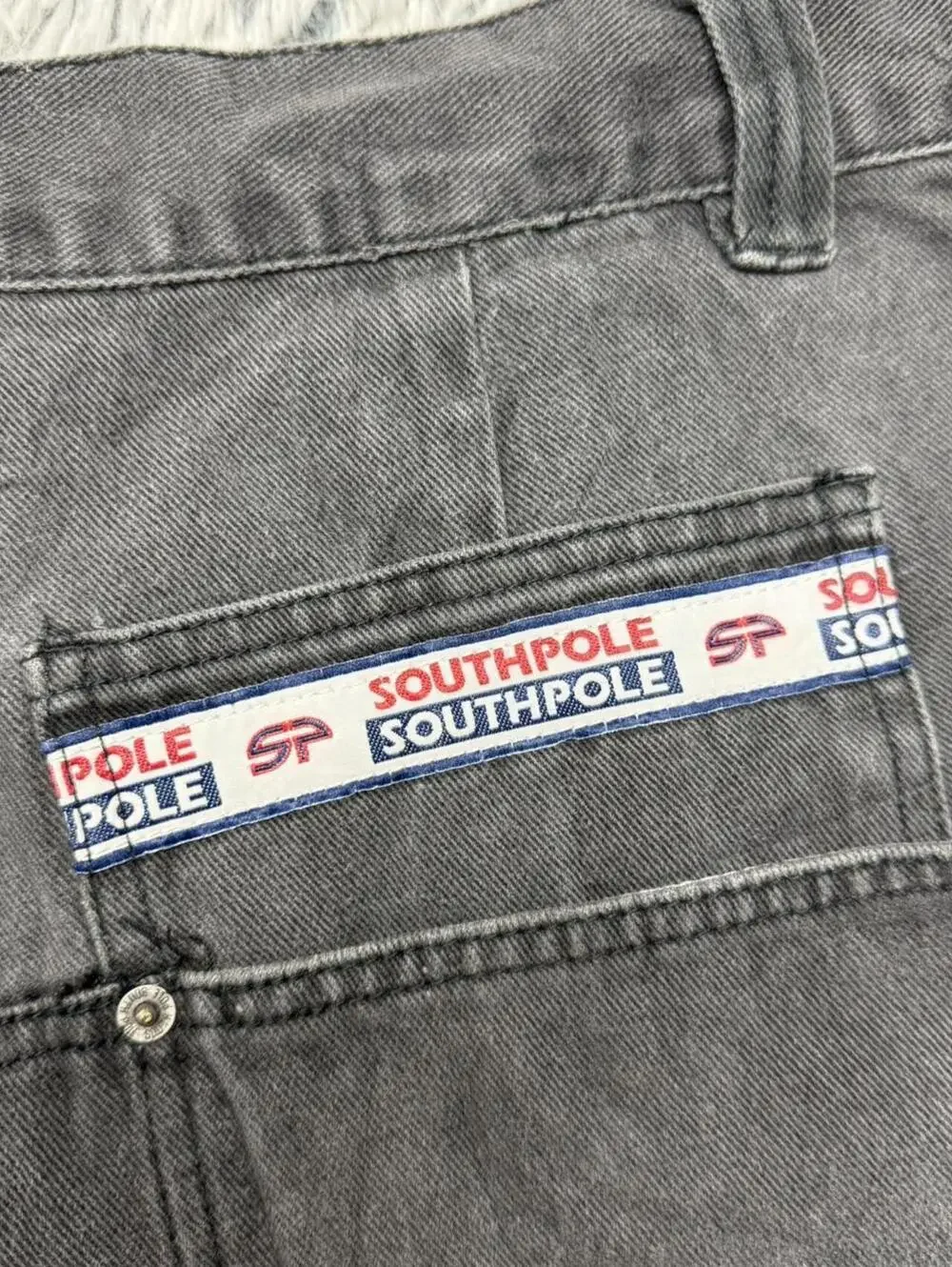 Vintage 1990s Southpole logo tape baggy denim shorts